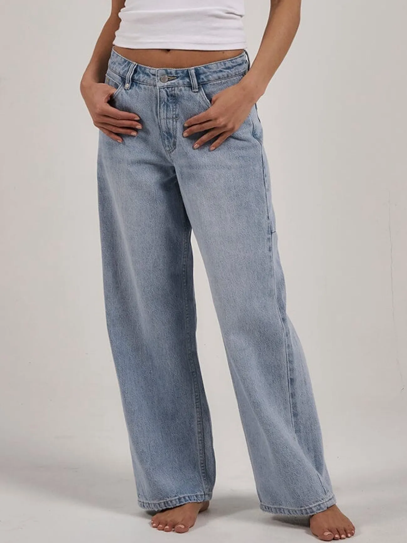 Hot Thrills Billie Low Baggie Jean - Ash Blue AshBlue