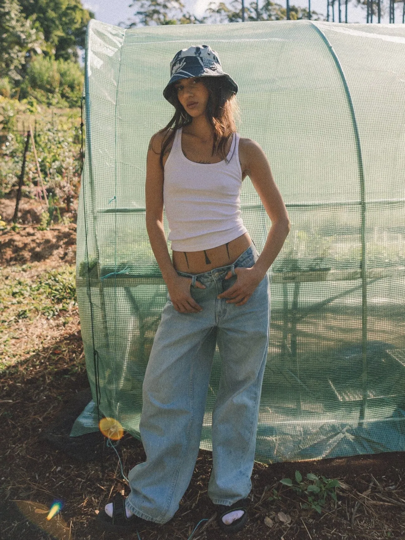 Hot Thrills Billie Low Baggie Jean - Ash Blue AshBlue