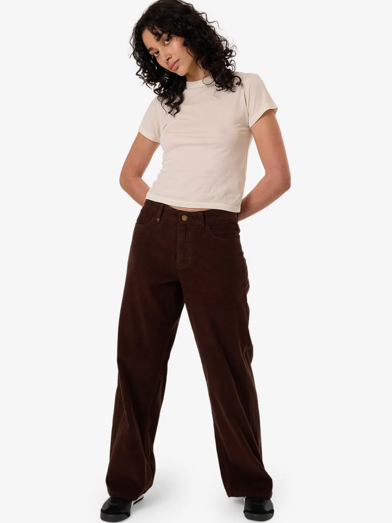 Clearance Thrills Billie Low Cord Pant - Dark Coffee DarkCoffee