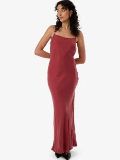 New Thrills Blair Bias Slip Dress - Cabernet