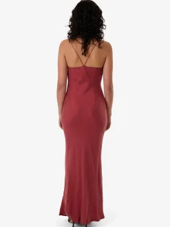 New Thrills Blair Bias Slip Dress - Cabernet
