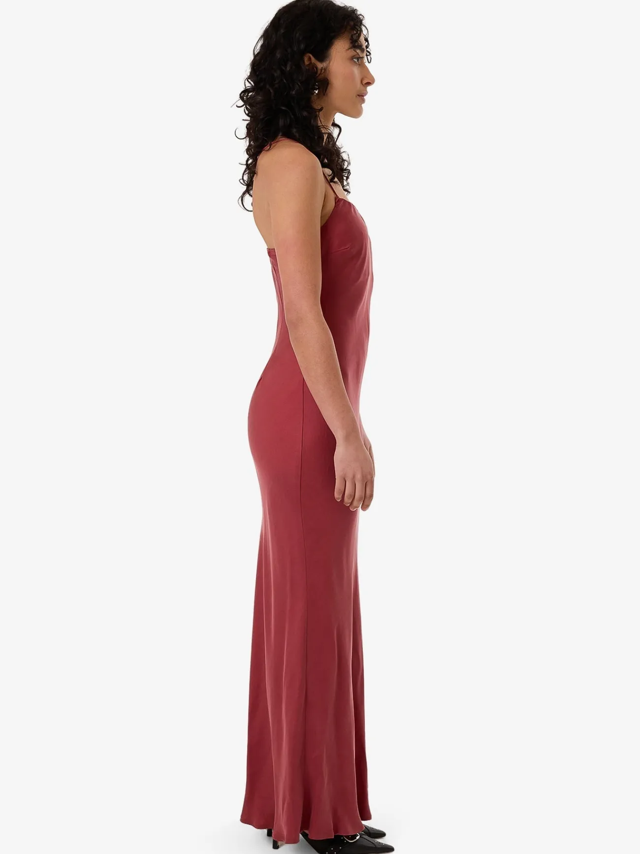New Thrills Blair Bias Slip Dress - Cabernet