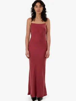 New Thrills Blair Bias Slip Dress - Cabernet