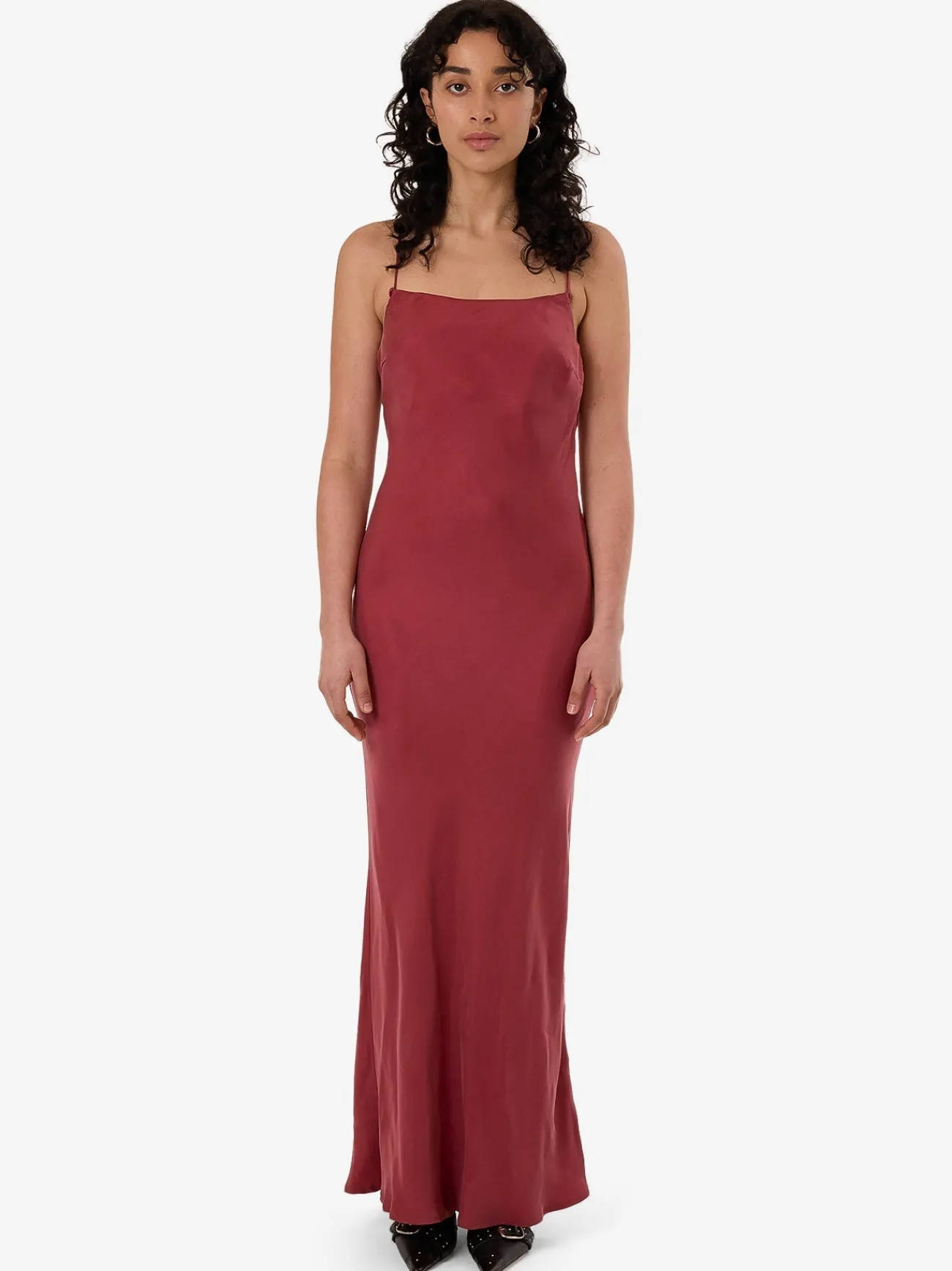 New Thrills Blair Bias Slip Dress - Cabernet