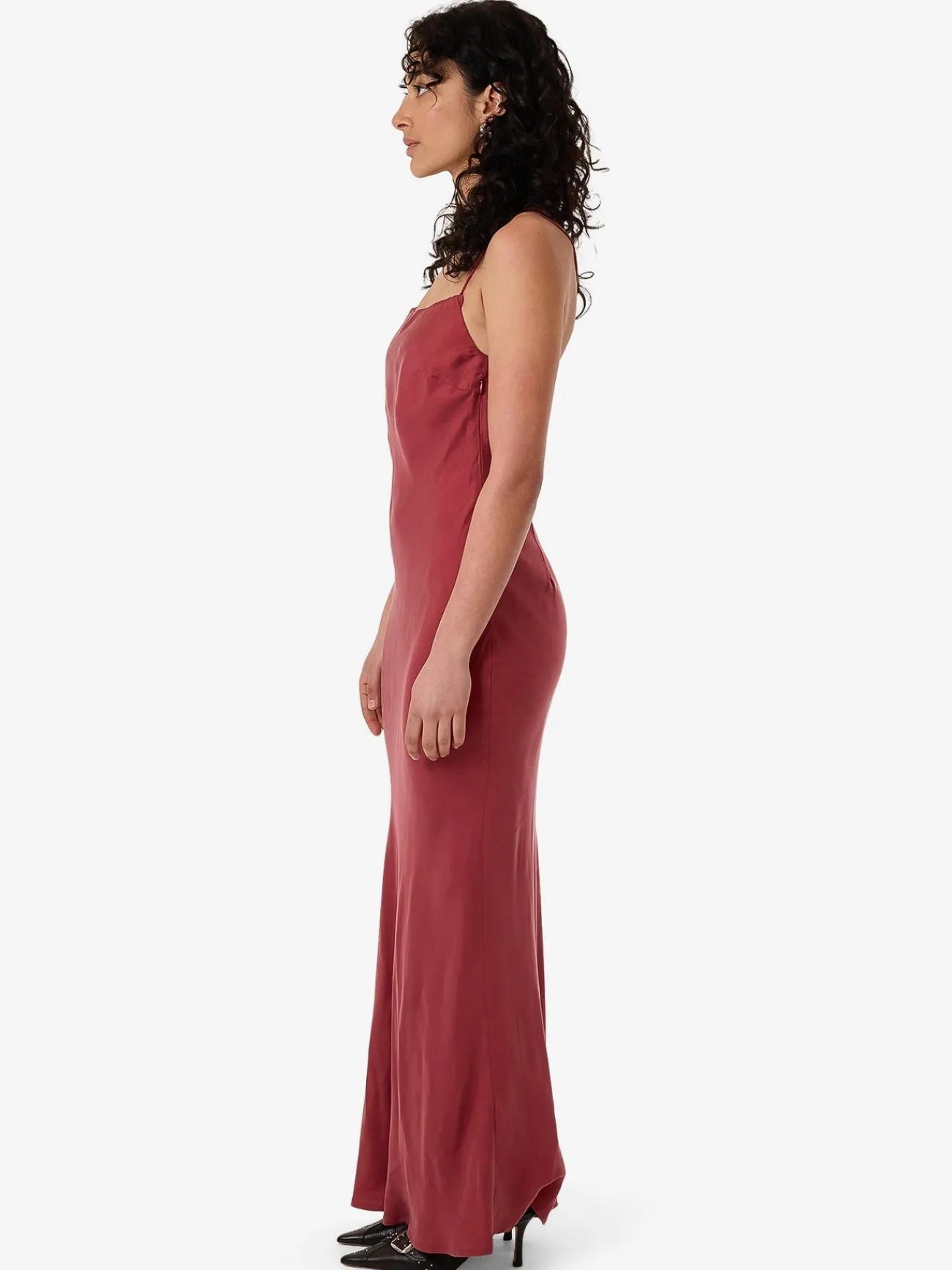 New Thrills Blair Bias Slip Dress - Cabernet