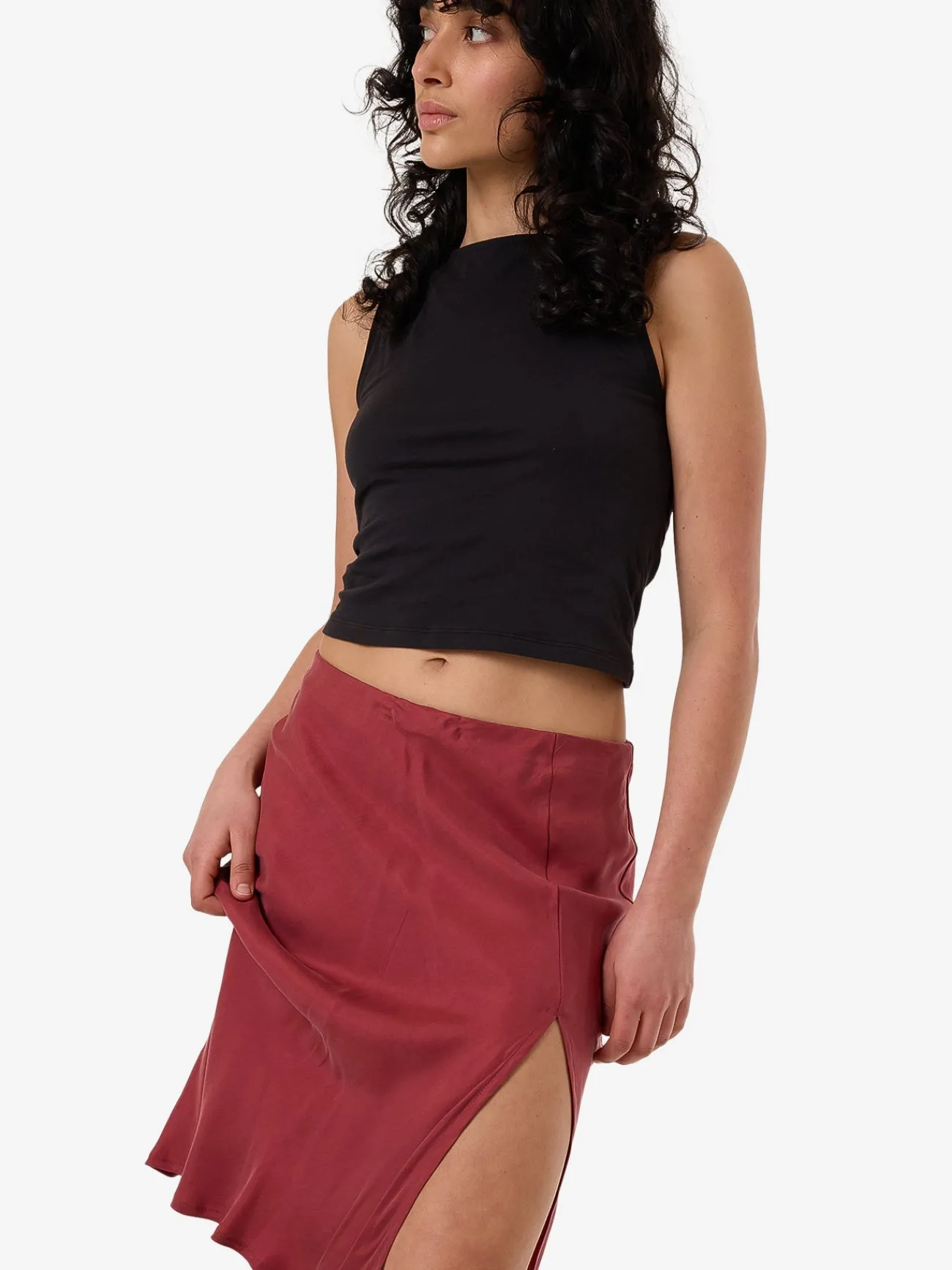 Sale Thrills Blair Slip Skirt - Cabernet