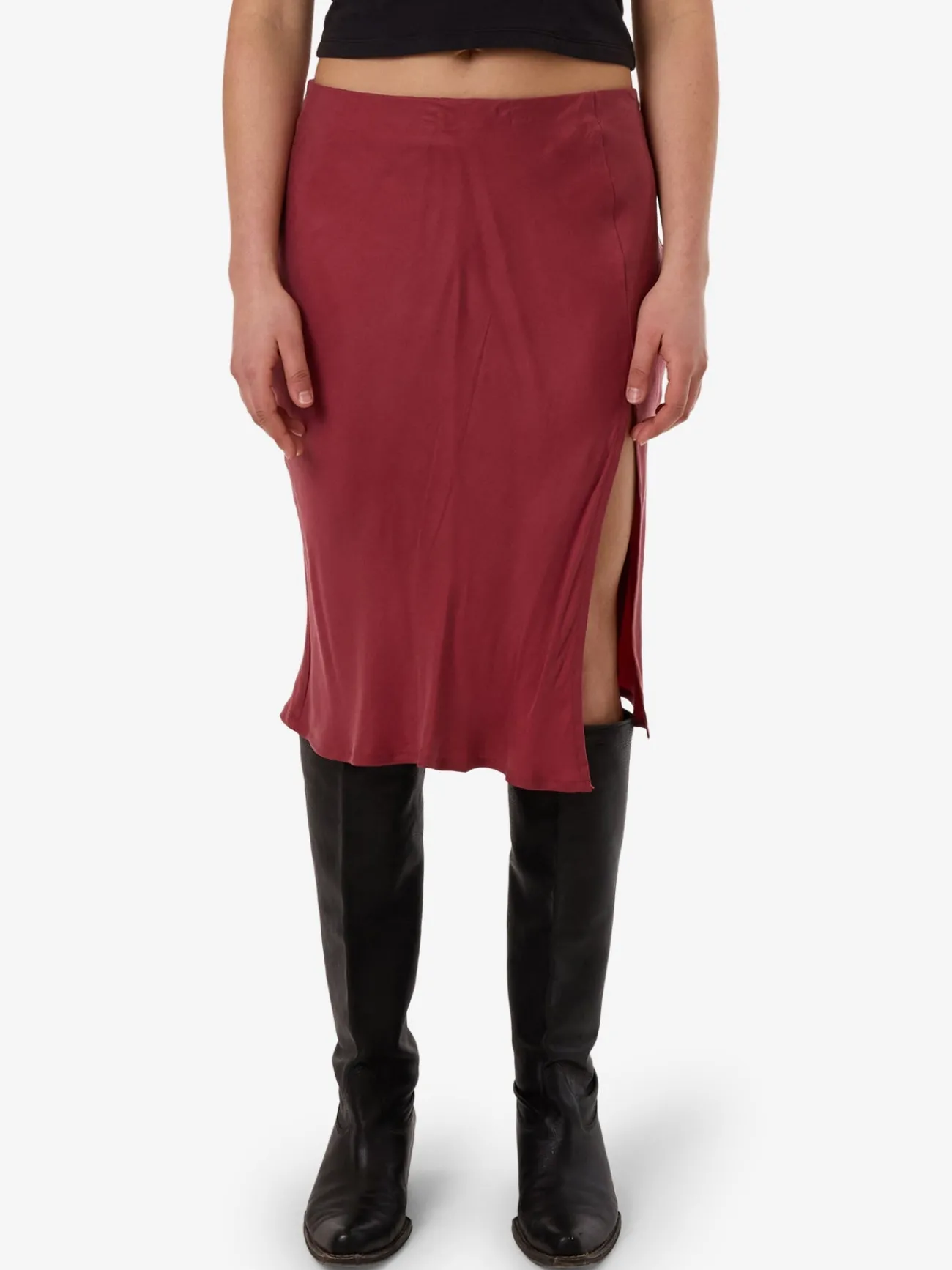 Sale Thrills Blair Slip Skirt - Cabernet