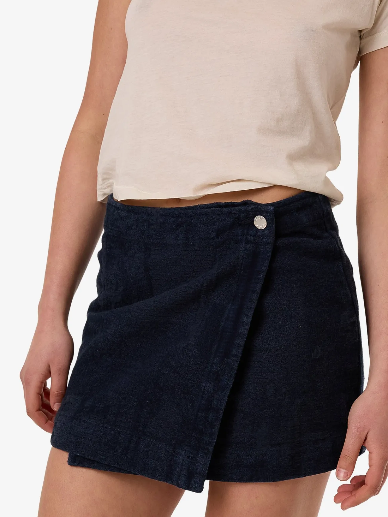 Best Thrills Blends Jacquard Marley Wrap Skirt - Indigo Overdye IndigoOverdye