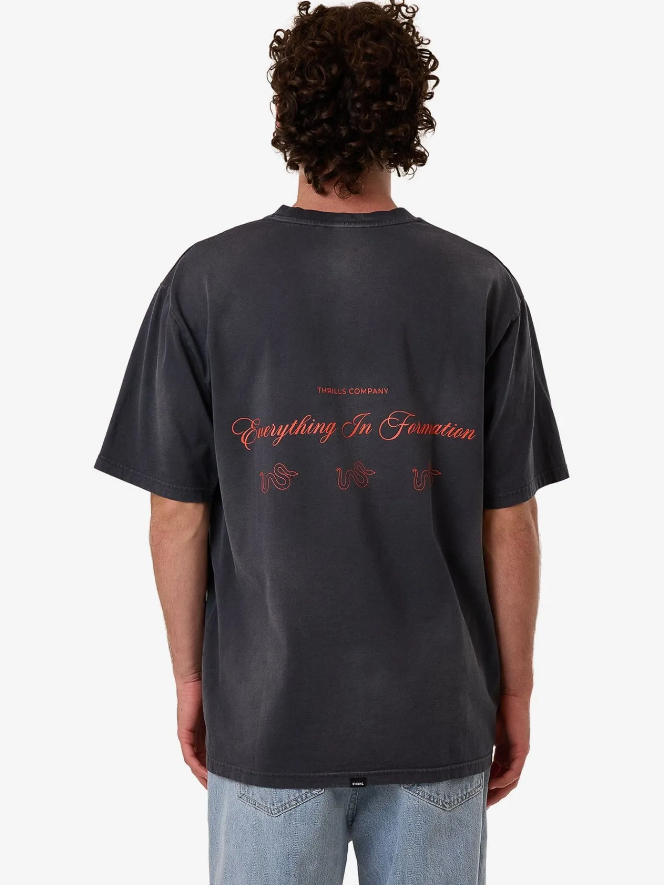 Hot Thrills Blends Oversize Fit Tee - India Ink Fade IndiaInkFade
