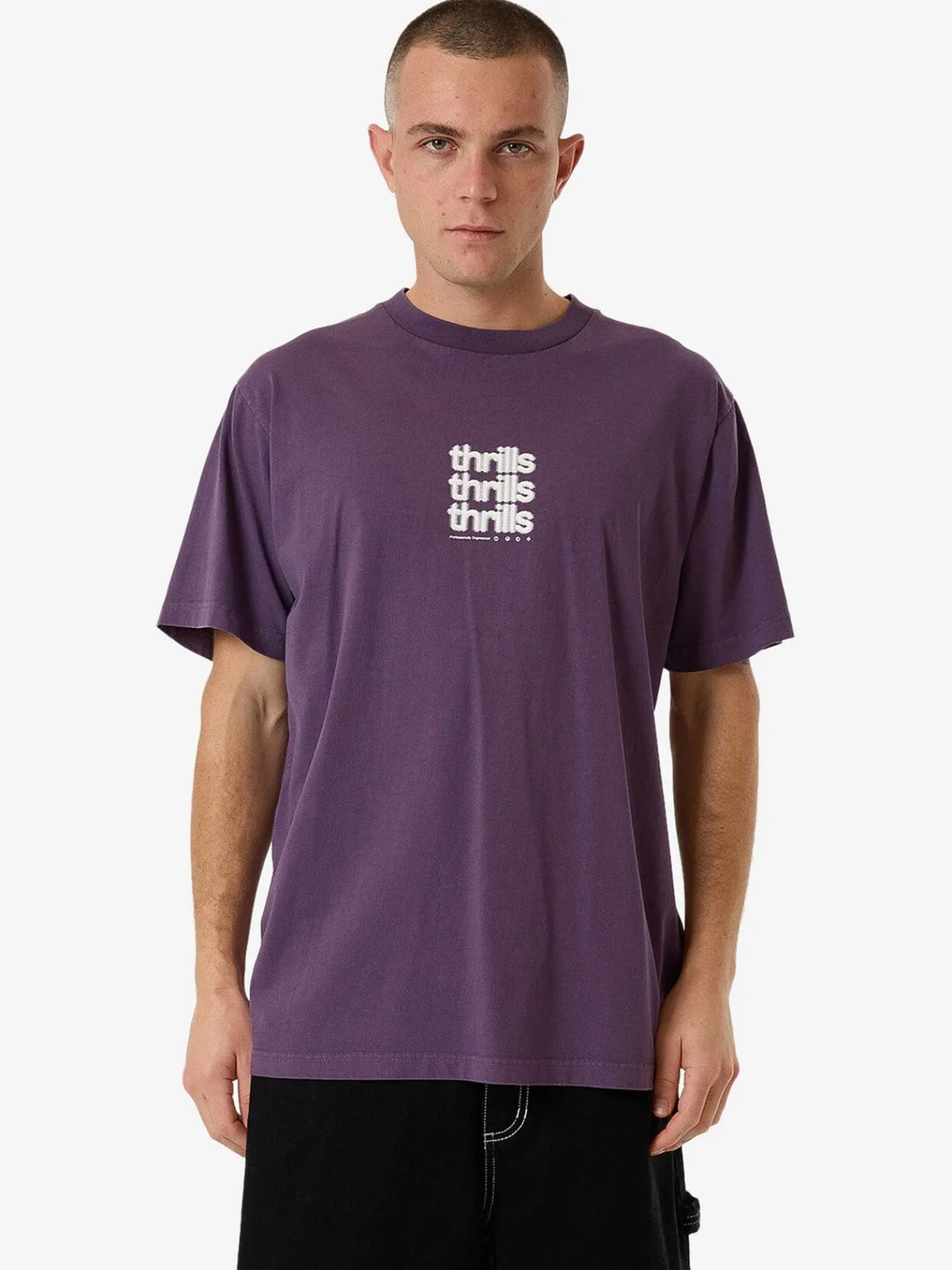 Online Thrills Blurred State Merch Fit Tee - Dust Purple DustPurple