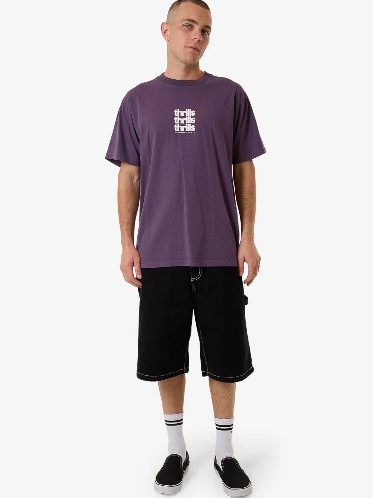 Online Thrills Blurred State Merch Fit Tee - Dust Purple DustPurple