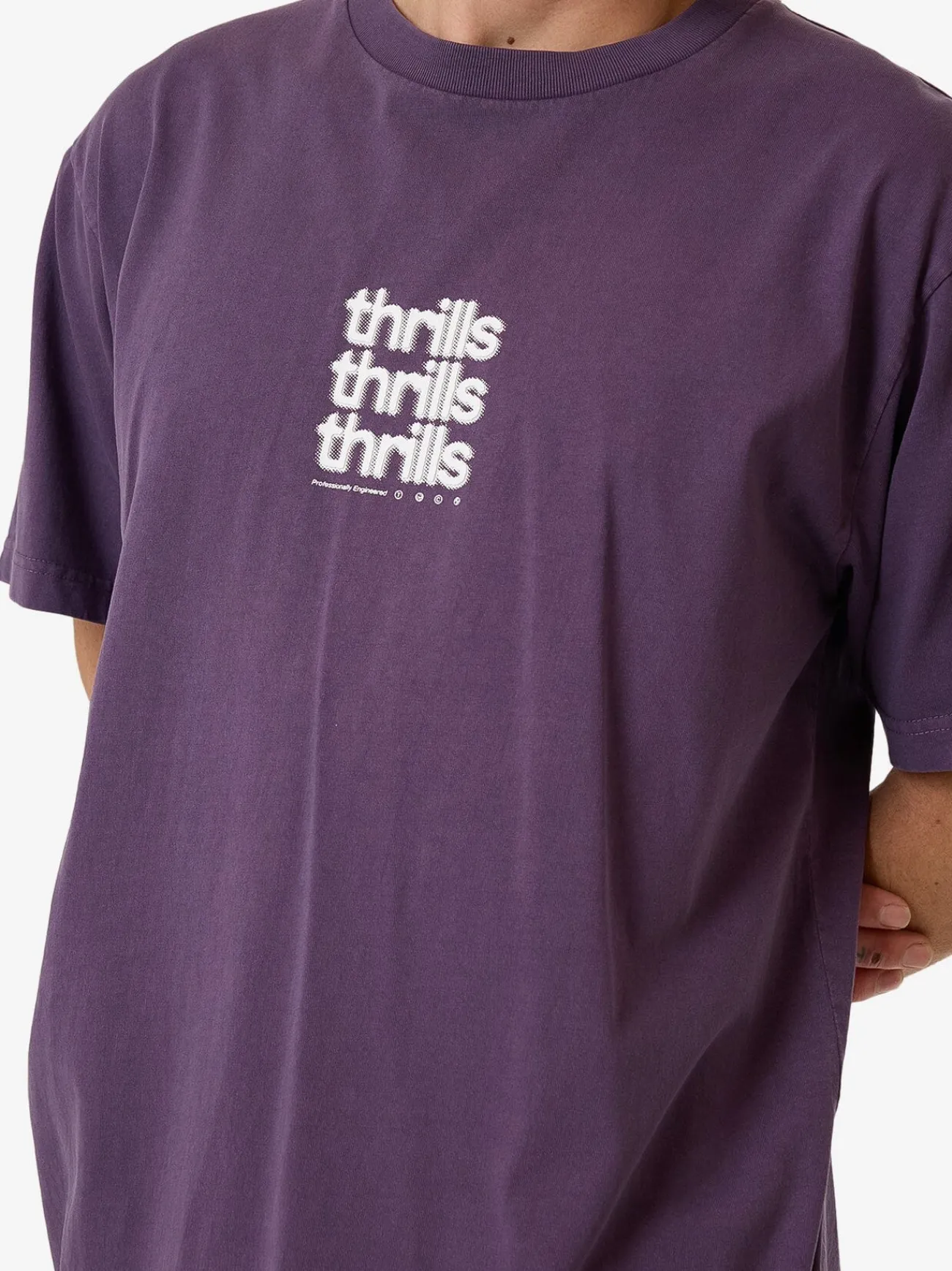 Online Thrills Blurred State Merch Fit Tee - Dust Purple DustPurple