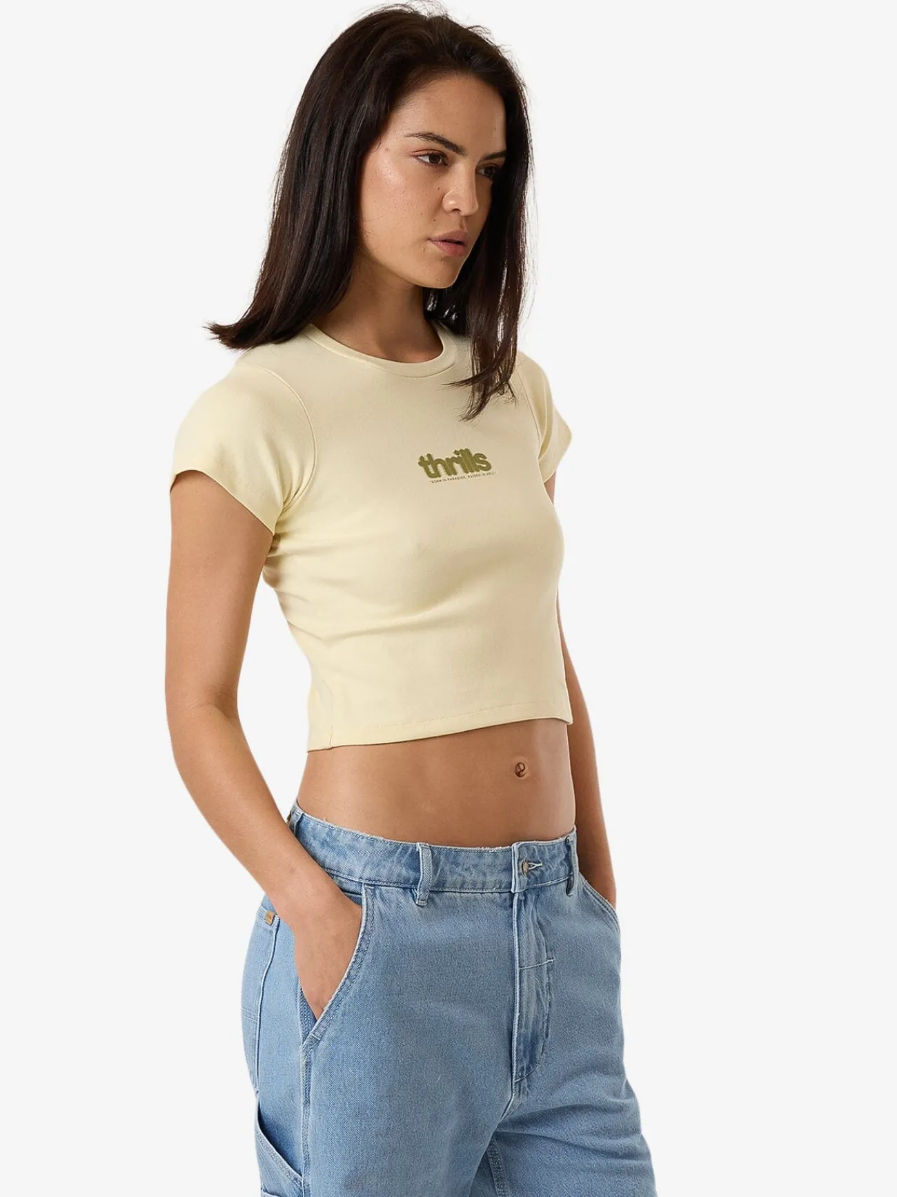 Online Thrills Blurred State Mini Tee - Butter