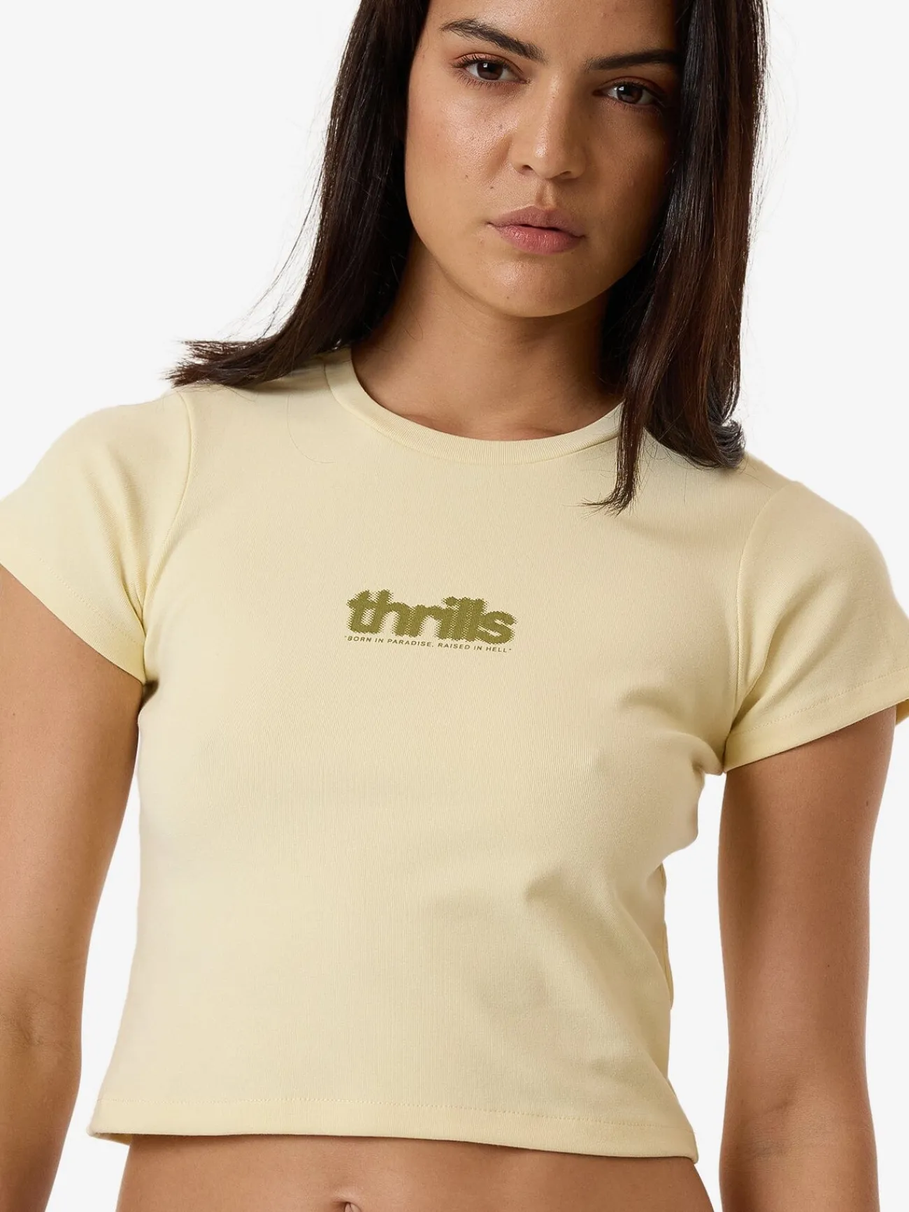 Online Thrills Blurred State Mini Tee - Butter
