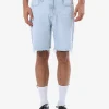 Online Thrills Bones Denim Short - Light Ash Blue LightAshBlue
