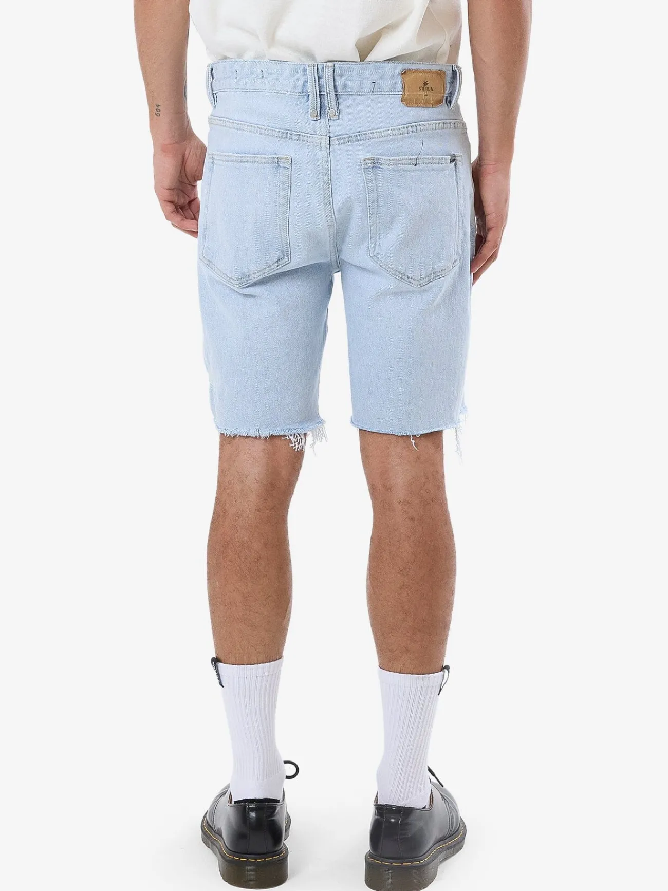 Online Thrills Bones Denim Short - Light Ash Blue LightAshBlue