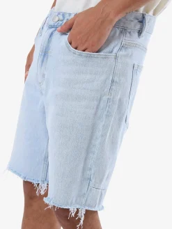 Online Thrills Bones Denim Short - Light Ash Blue LightAshBlue