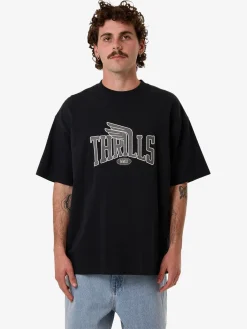 Discount Thrills Born To Fly Box Fit Oversize Tee - Washed Black WashedBlack