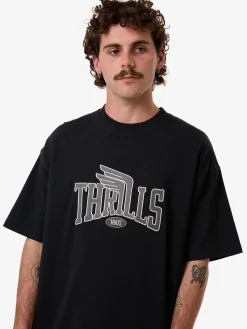 Discount Thrills Born To Fly Box Fit Oversize Tee - Washed Black WashedBlack