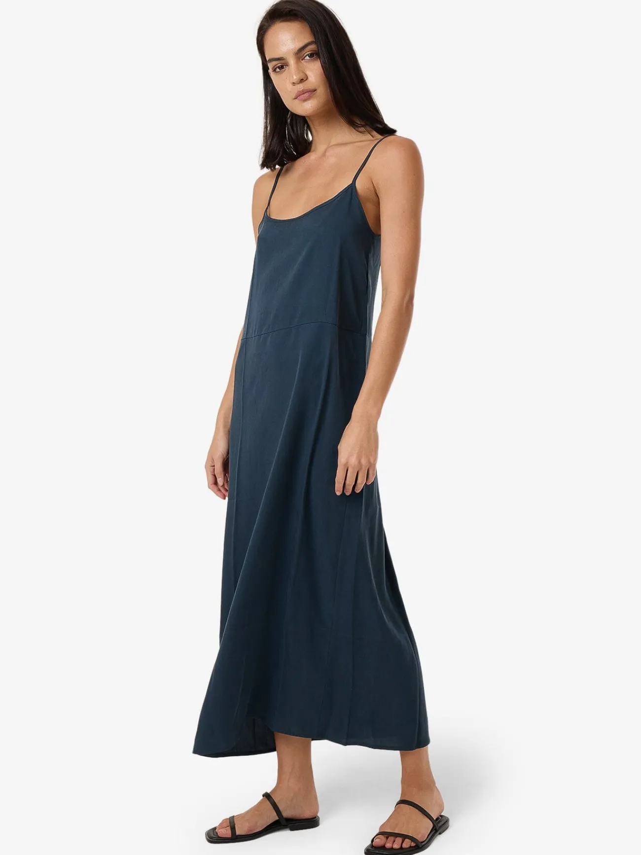 Fashion Thrills Breezy Slip Dress - Dark Slate DarkSlate