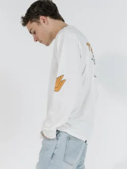 Best Thrills Burner Merch Fit Long Sleeve Tee - Dirty White DirtyWhite