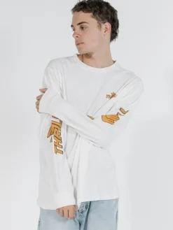 Best Thrills Burner Merch Fit Long Sleeve Tee - Dirty White DirtyWhite