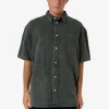 Sale Thrills Canyon Oversize Short Sleeve Denim Shirt - Dark Forest DarkForest