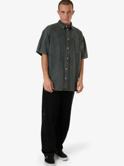 Sale Thrills Canyon Oversize Short Sleeve Denim Shirt - Dark Forest DarkForest