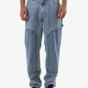 Fashion Thrills Carpenter Slacker Double Knee Jean - Faded Rinse Indigo FadedRinseIndigo