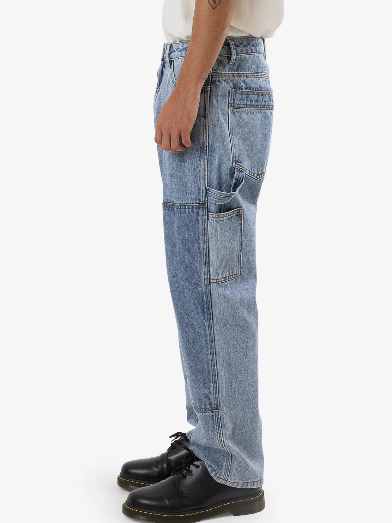 Fashion Thrills Carpenter Slacker Double Knee Jean - Faded Rinse Indigo FadedRinseIndigo