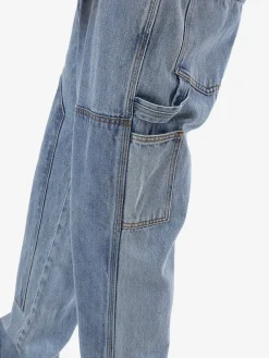 Fashion Thrills Carpenter Slacker Double Knee Jean - Faded Rinse Indigo FadedRinseIndigo