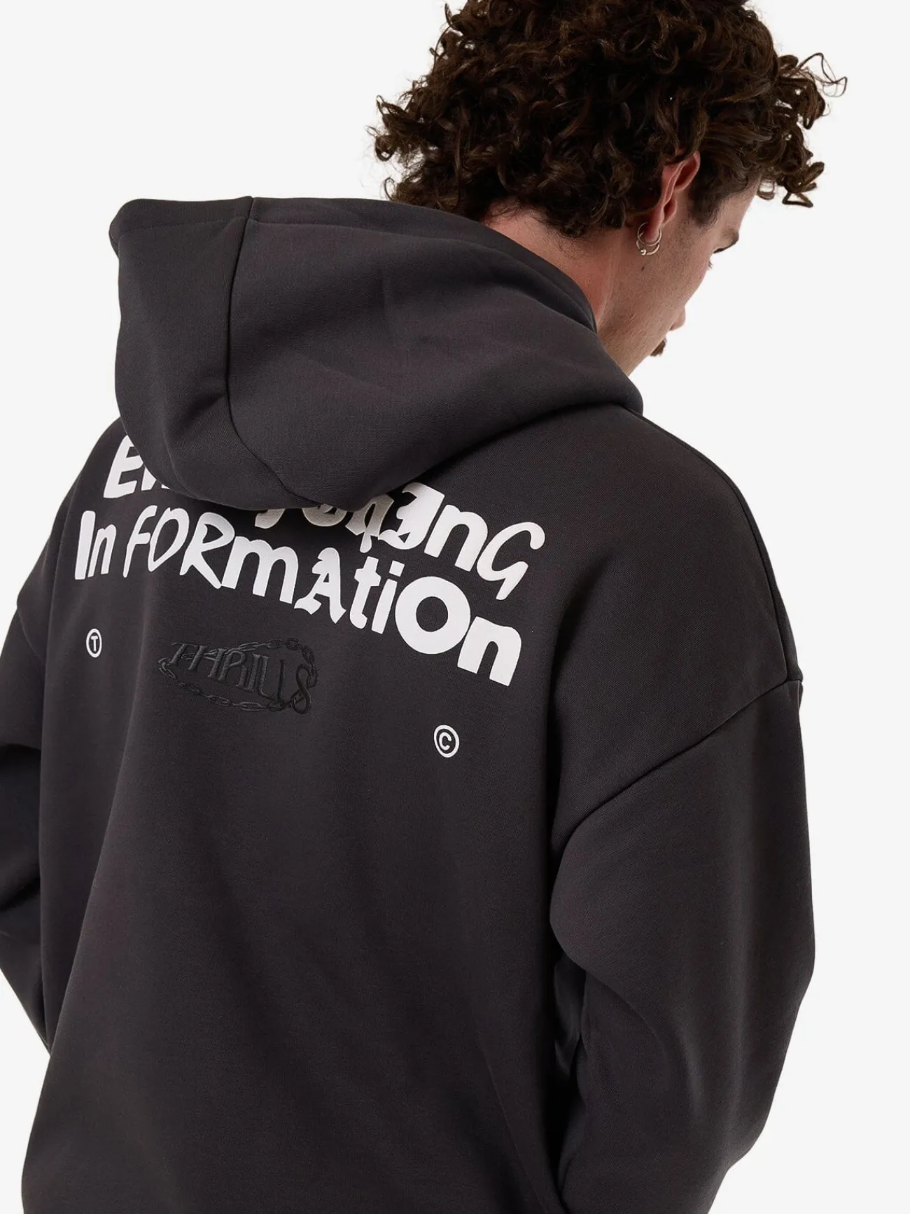 Best Thrills Chain Of Formation Cropped Slouch Pull On Hood - Dark Charcoal DarkCharcoal