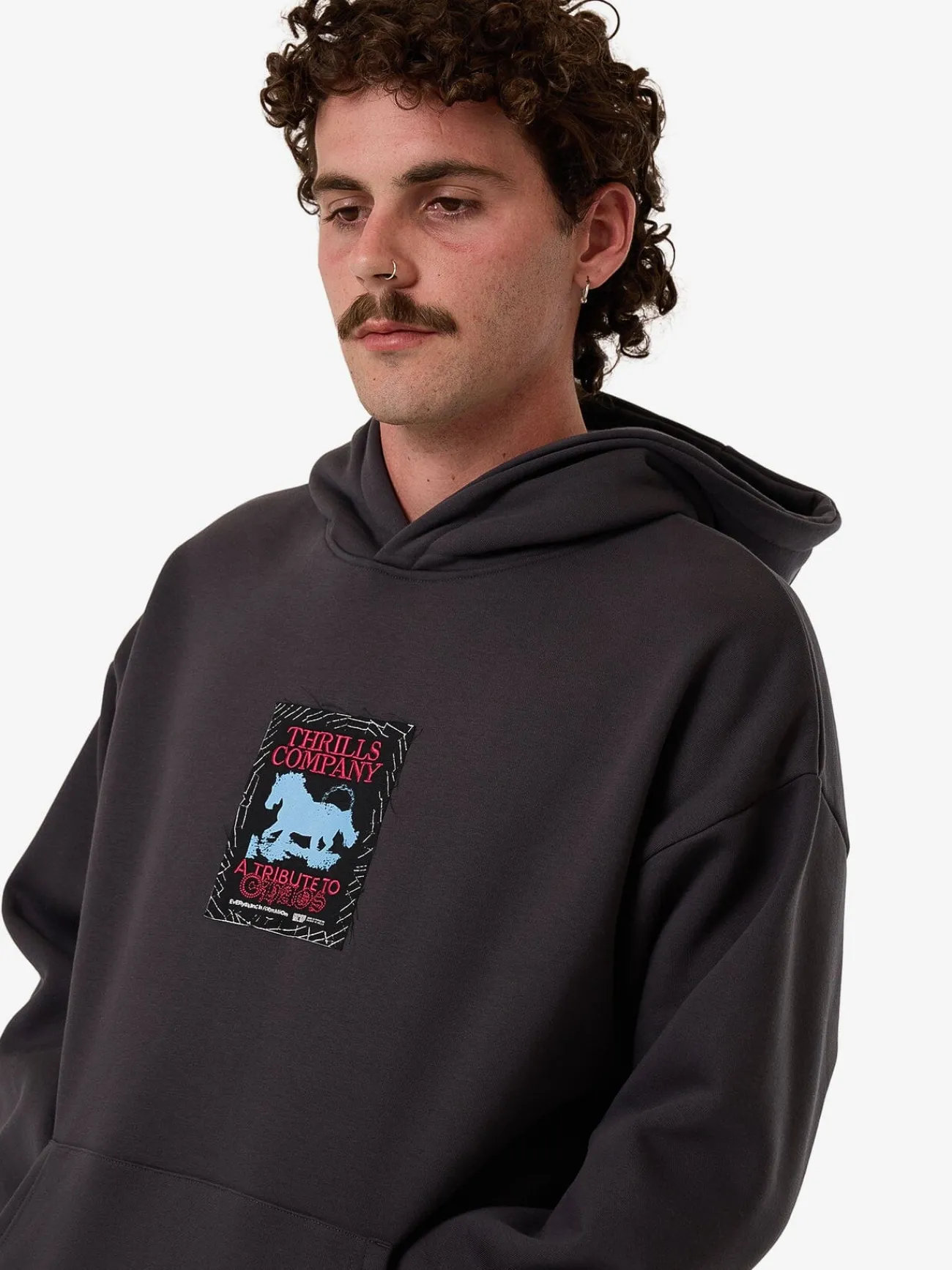Best Thrills Chain Of Formation Cropped Slouch Pull On Hood - Dark Charcoal DarkCharcoal