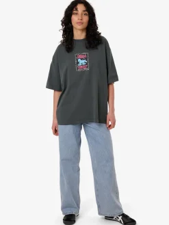 Fashion Thrills Chain of Formation Oversized Tee - Charcoal Blue CharcoalBlue