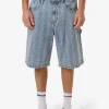 Fashion Thrills Chain Reaction Big Slacker Denim Short - Faded Rinse Indigo FadedRinseIndigo