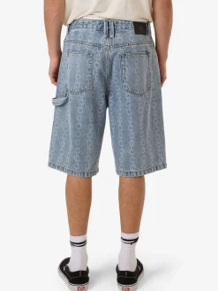 Fashion Thrills Chain Reaction Big Slacker Denim Short - Faded Rinse Indigo FadedRinseIndigo