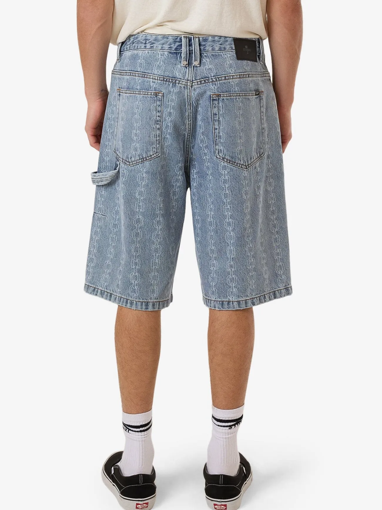 Fashion Thrills Chain Reaction Big Slacker Denim Short - Faded Rinse Indigo FadedRinseIndigo