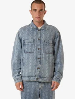 Outlet Thrills Chain Reaction Canyon Oversized Denim Jacket - Faded Rinse Indigo FadedRinseIndigo