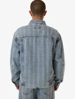 Outlet Thrills Chain Reaction Canyon Oversized Denim Jacket - Faded Rinse Indigo FadedRinseIndigo
