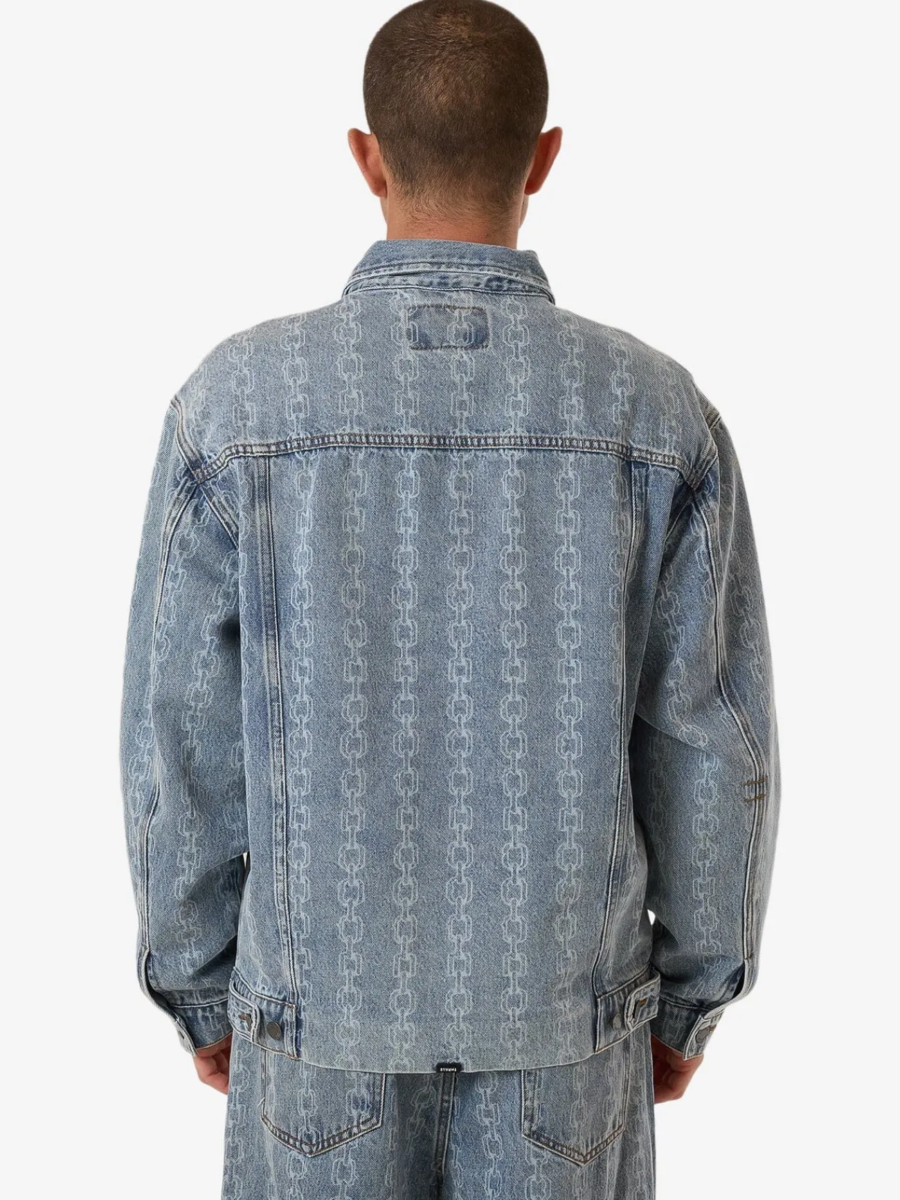 Outlet Thrills Chain Reaction Canyon Oversized Denim Jacket - Faded Rinse Indigo FadedRinseIndigo