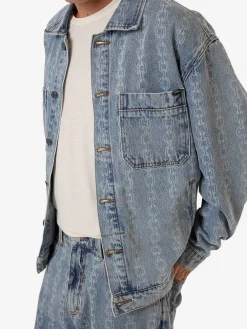 Outlet Thrills Chain Reaction Canyon Oversized Denim Jacket - Faded Rinse Indigo FadedRinseIndigo