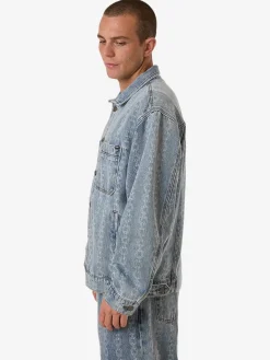 Outlet Thrills Chain Reaction Canyon Oversized Denim Jacket - Faded Rinse Indigo FadedRinseIndigo