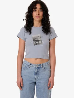 Hot Thrills Chaotic Growth Mini Tee - Ashley Blue AshleyBlue