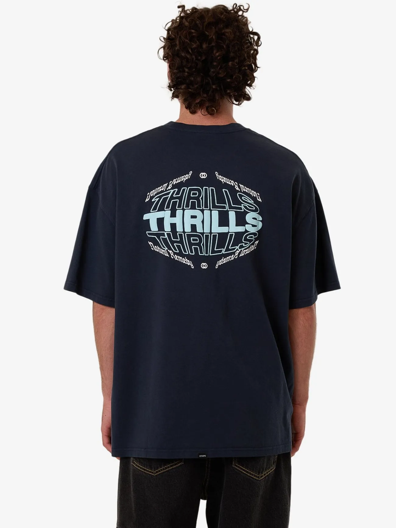 Clearance Thrills Chaotic State Box Fit Oversize Tee - Eclipse