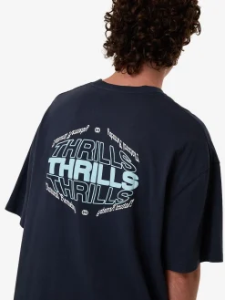Clearance Thrills Chaotic State Box Fit Oversize Tee - Eclipse