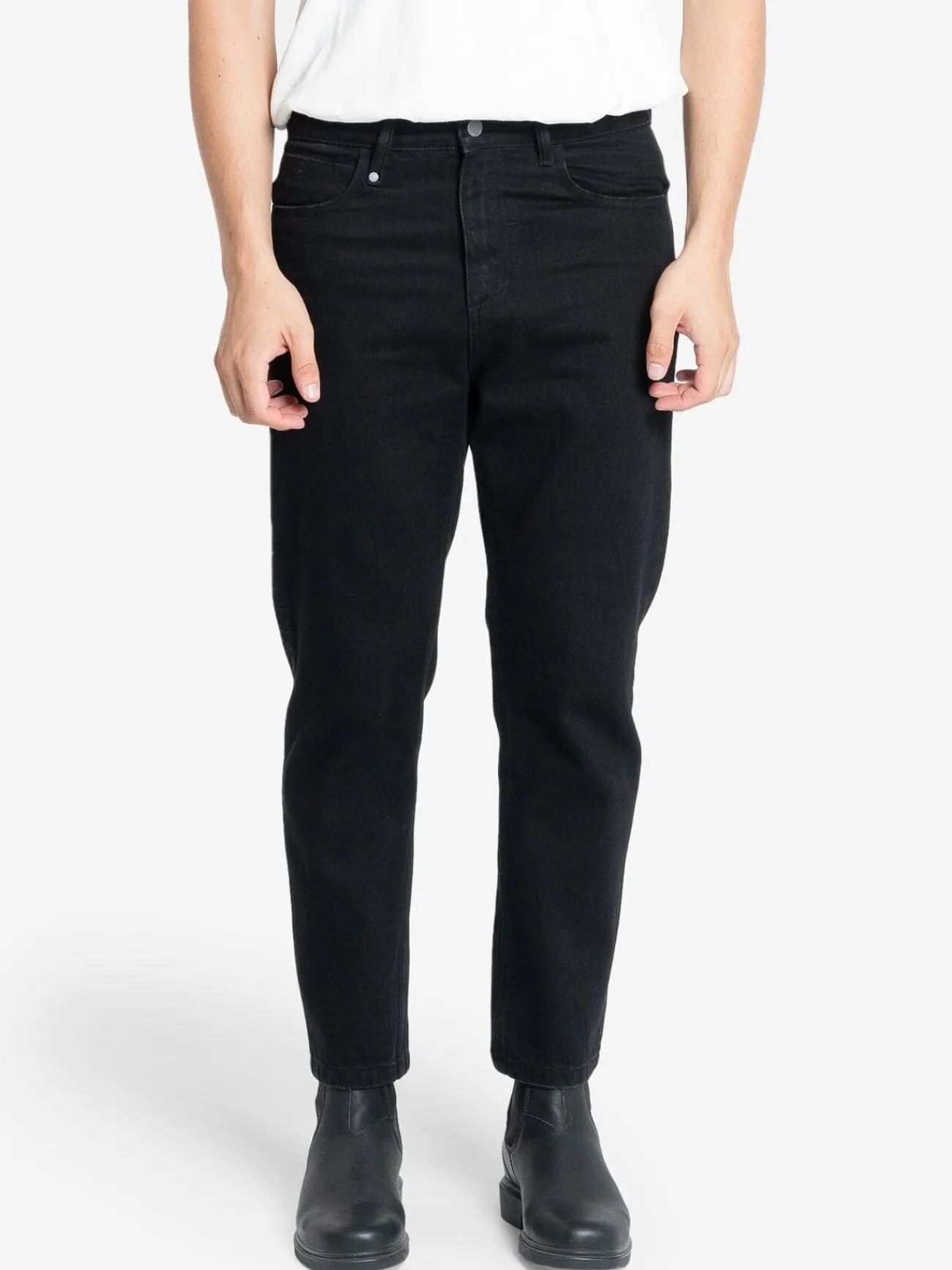 Sale Thrills Chopped Denim Jean - Black Rinse BlackRinse
