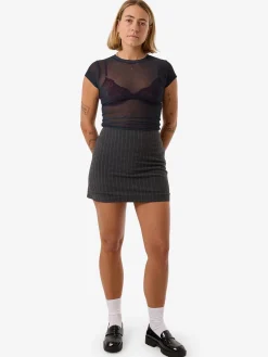 Discount Thrills Colby Skirt - Charcoal Pinstripe CharcoalPinstripe