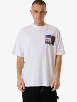 Discount Thrills Come & Believe Box Fit Oversize Tee - White