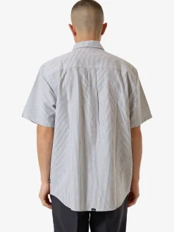 Fashion Thrills Come & Believe Short Sleeve Shirt - Jasper Green Stripe JasperGreenStripe
