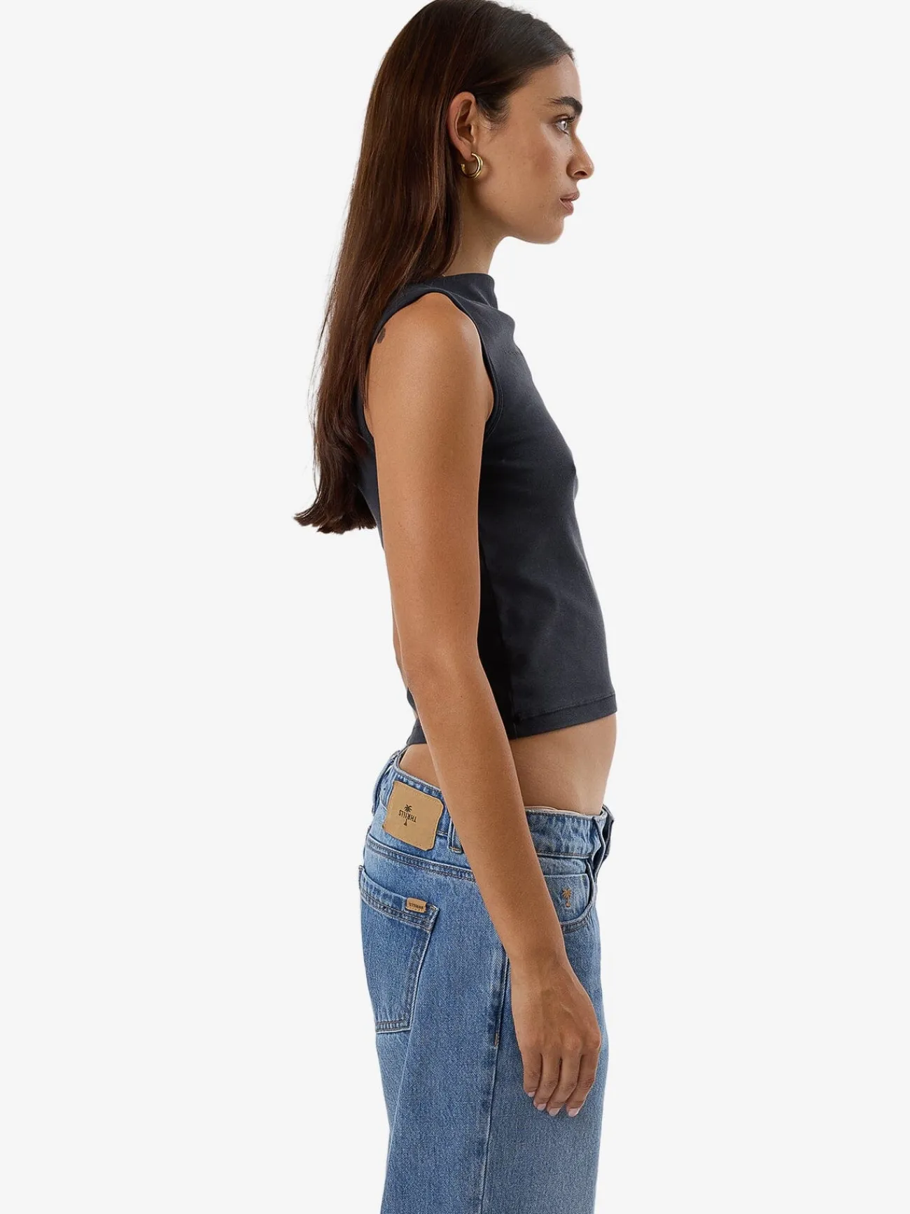 Outlet Thrills Compact Spaces Sabrina Tank - Dark Charcoal Fade DarkCharcoalFade